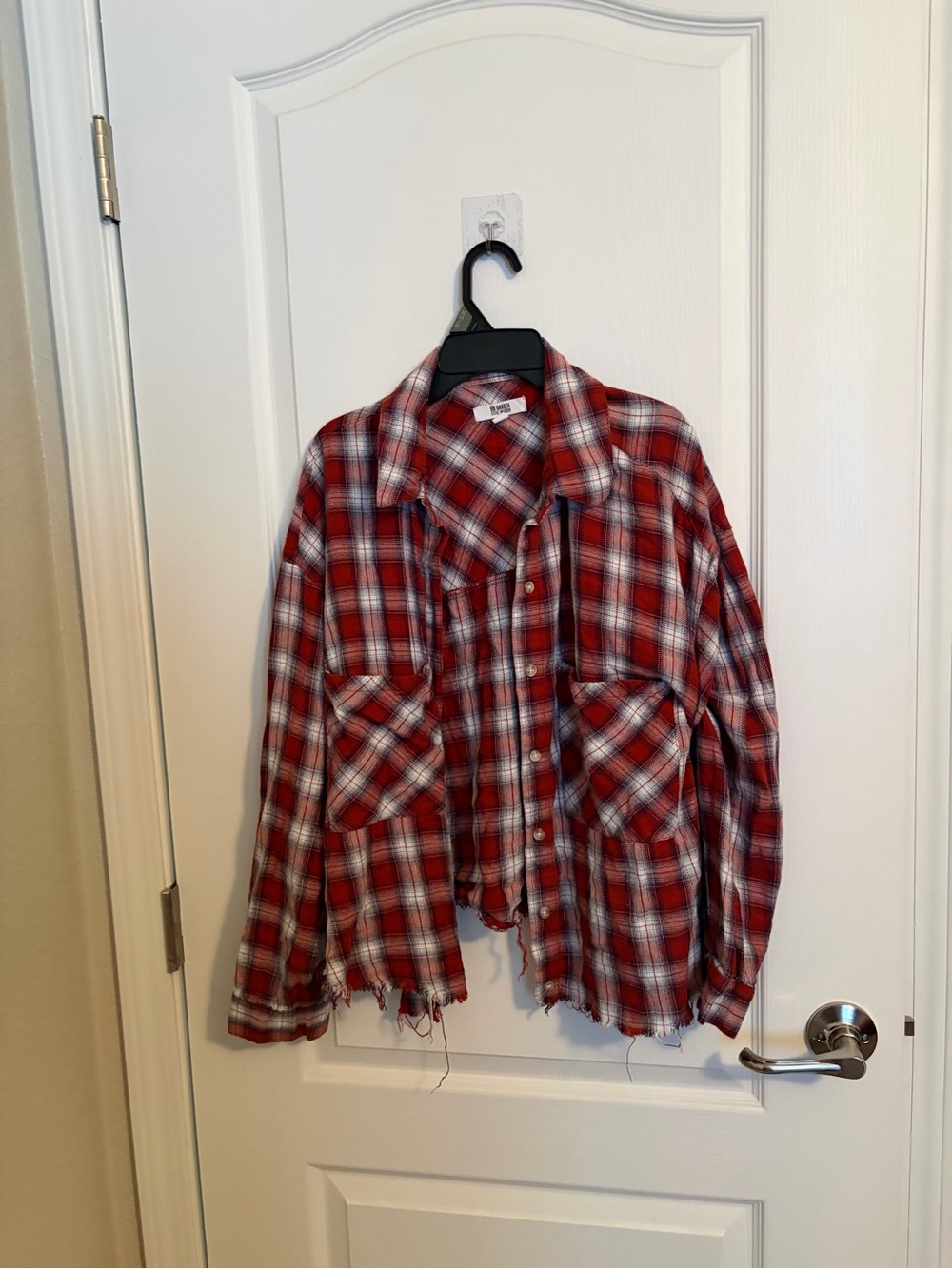 Red Plaid Women’s Flannel Shirt Jacket - Casual Button-Up
